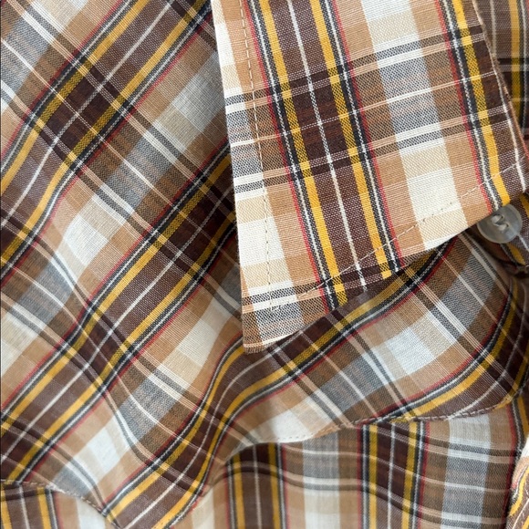 Vintage JCPENNEY brown white gold long sleeve button down western shirt Size L - Picture 3 of 9